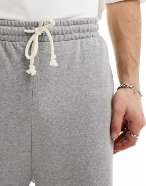 ASOS DESIGN - Oversized joggingbroek met wijde pijpen en trekkoordjes in gemêleerd grijs , 5 van 5