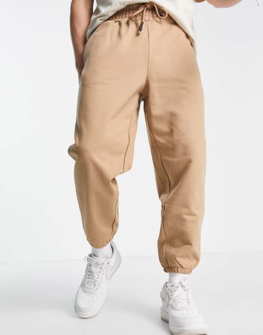 ASOS DESIGN - Oversized joggingbroek van zware stof in beige