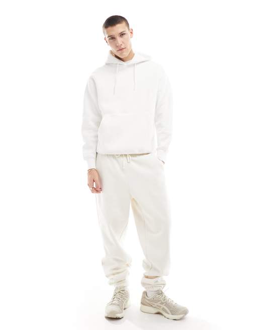 ASOS DESIGN - Oversized joggingbroek van zware stof in crème