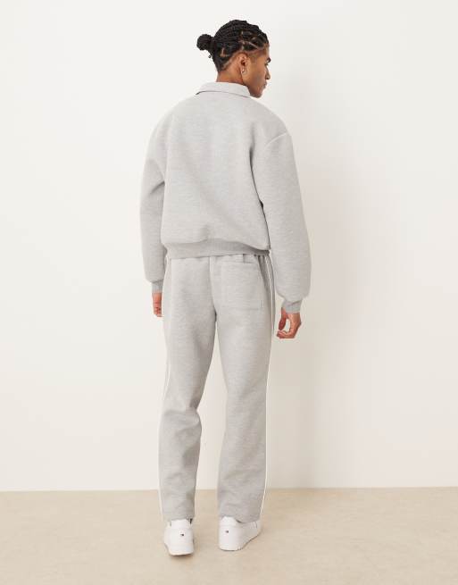 ASOS DESIGN - Oversized joggingbroek van zware stof in scubastijl in gemêleerd grijs, 3 van 5