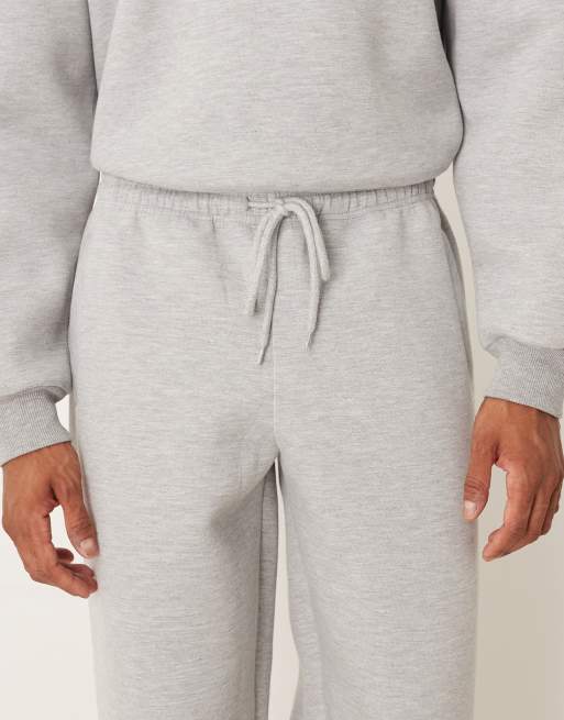 ASOS DESIGN - Oversized joggingbroek van zware stof in scubastijl in gemêleerd grijs, 4 van 5
