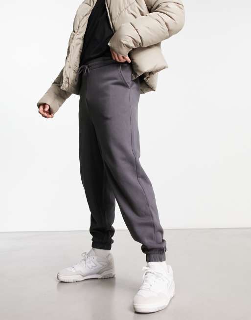 ASOS DESIGN - Oversized joggingbukser i forvasket sort