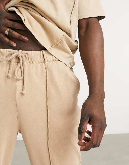 ASOS DESIGN - Oversized joggingbukser i syrevask med sømdetalje - Del af sæt, 3 af 4