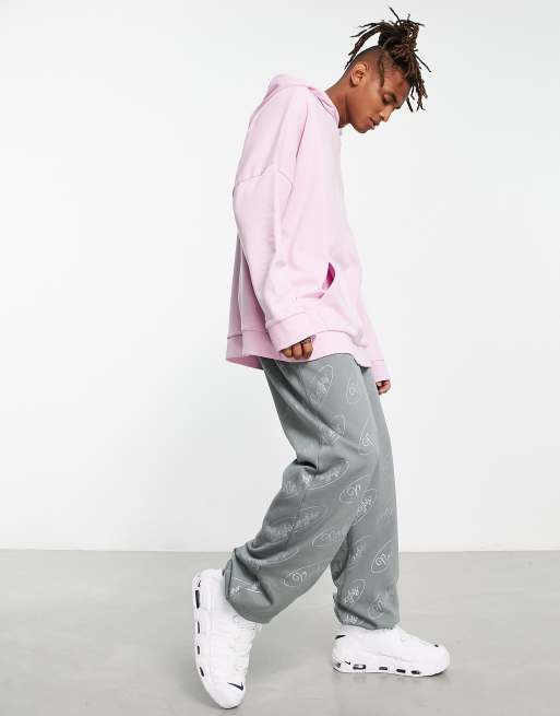 ASOS DESIGN - Oversized joggingbukser med gennemgående logoprint i grå -  Del af sæt