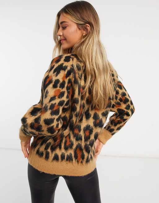 Asos hot sale leopard sweater