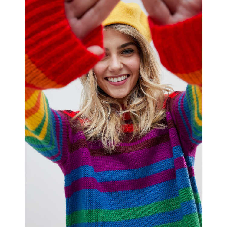 Asos rainbow outlet sweater