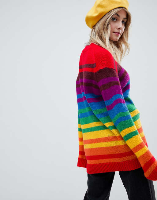 Bright striped clearance jumper