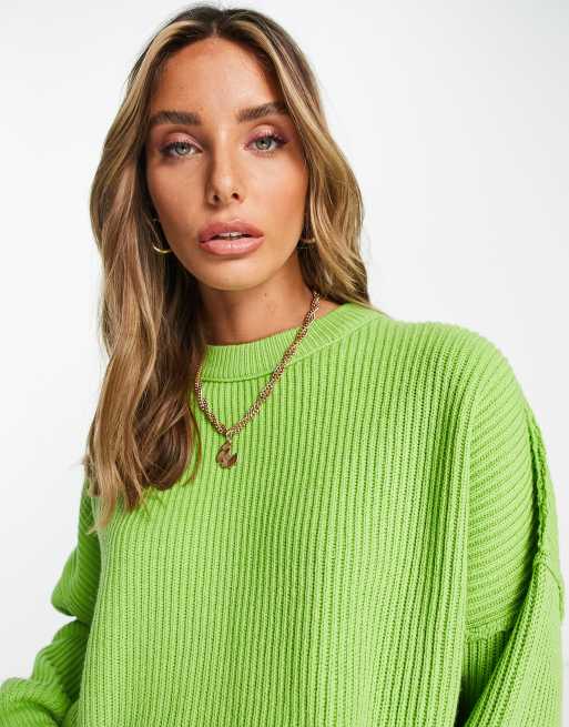 ASOS DESIGN oversized jumper in rib in green ASOS