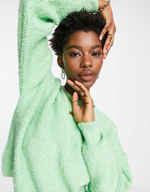 ASOS DESIGN oversized jumper in texture in green | ASOS