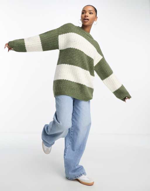 Khaki oversized outlet jumper