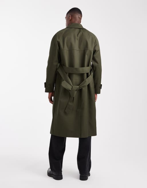 ASOS DESIGN - Oversized kakigrøn trenchcoat, 3 af 5