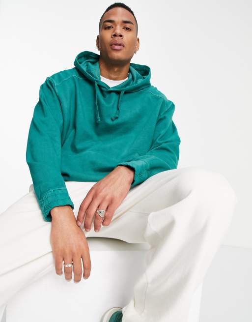 ASOS DESIGN – Oversized-Kapuzenpullover in verwaschenem Grün