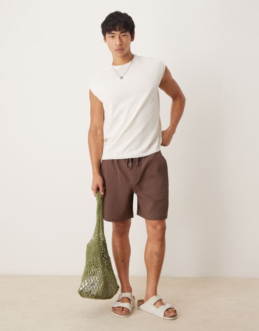 ASOS DESIGN oversized knit crew neck tank in white