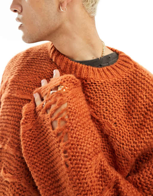 Burnt orange shop knit sweater