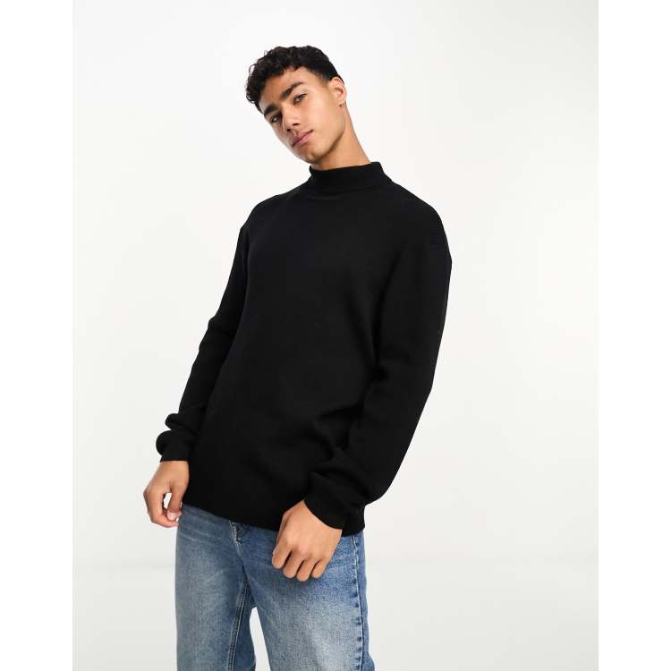 Black oversized polo neck hot sale jumper