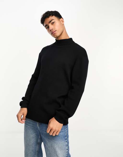 Black oversized roll neck hot sale jumper