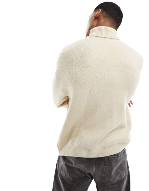 Buy ESSENTIALS Exclusive Beige Mock Neck Sweatshirt - Linen At 29% Off