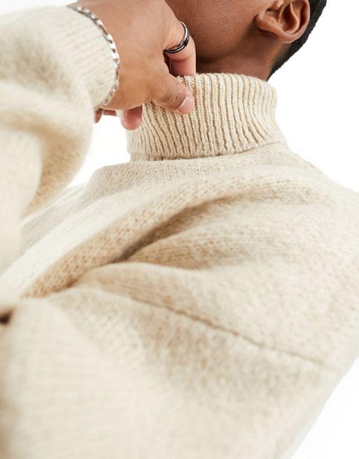 Buy ESSENTIALS Exclusive Beige Mock Neck Sweatshirt - Linen At 29% Off