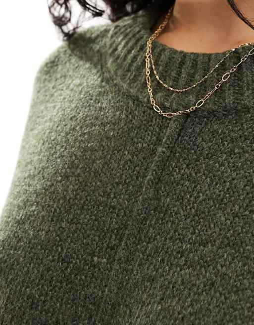 knee length dresses for ladies Asos Design Square Neck Knitted Midi Dress In Textured Yarn In Brown