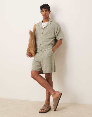 Asos Design Oversized Knit Shorts In Green