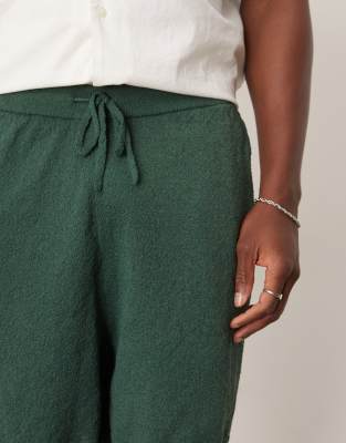 Asos Design Oversized Knit Shorts With Blanket Stitch