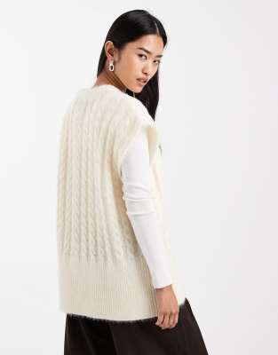 Asos Design Oversized Knit Sweater In White