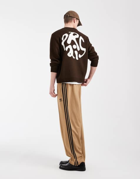 ASOS DESIGN oversized knit sweater with Paris graphic in brown - view 1