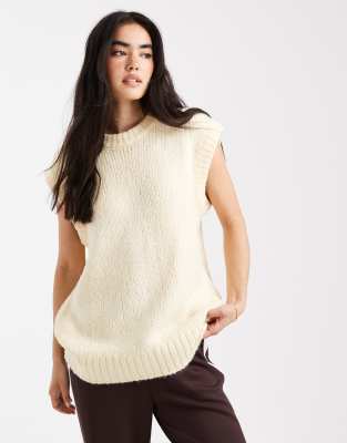 Asos Design Oversized Knit Tank In Yellow