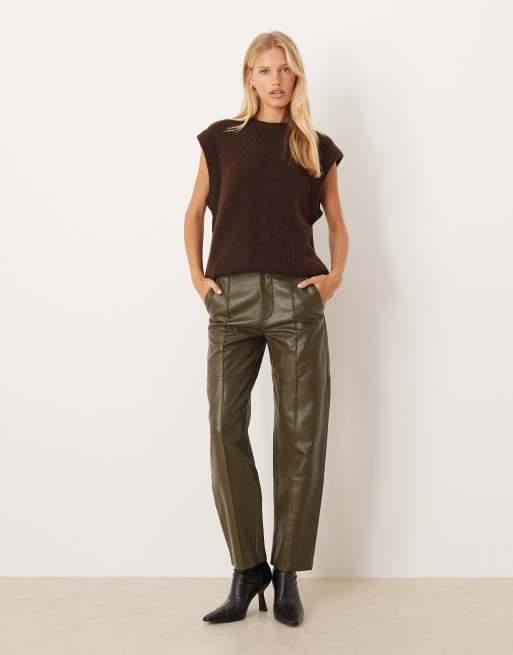 ASOS DESIGN oversized knit tank in chocolate, 3 of 4