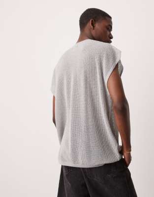 Asos Design Oversized Knit Tank Top With Dropped Shoulder