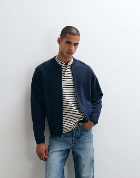 ASOS DESIGN oversized knitted cardigan in navy - view 1