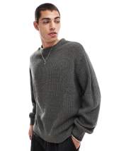 ASOS DESIGN loose knit slash neck top in cream