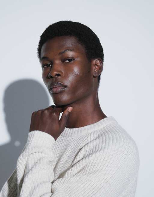 ASOS DESIGN oversized knitted fisherman rib jumper in ecru, 3 of 5