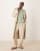 ASOS DESIGN oversized knitted fisherman rib notch neck sweater in sage green