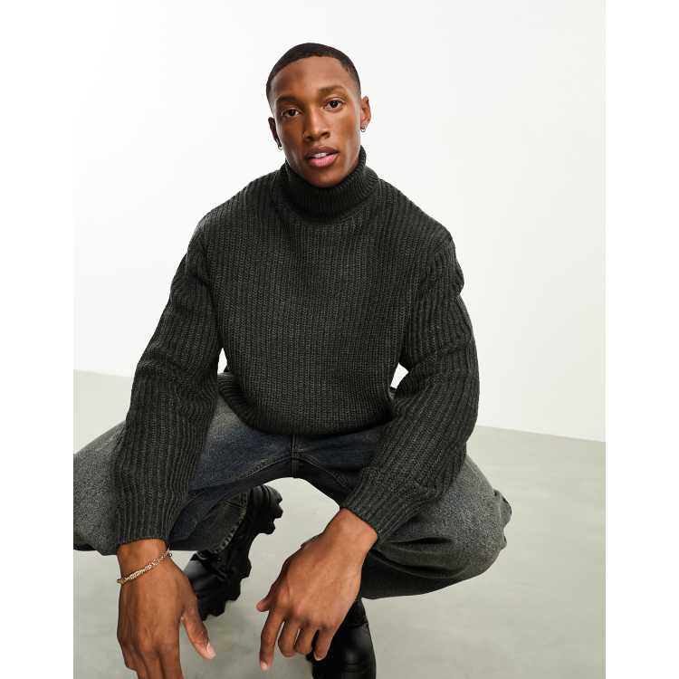 Asos black 2025 roll neck jumper