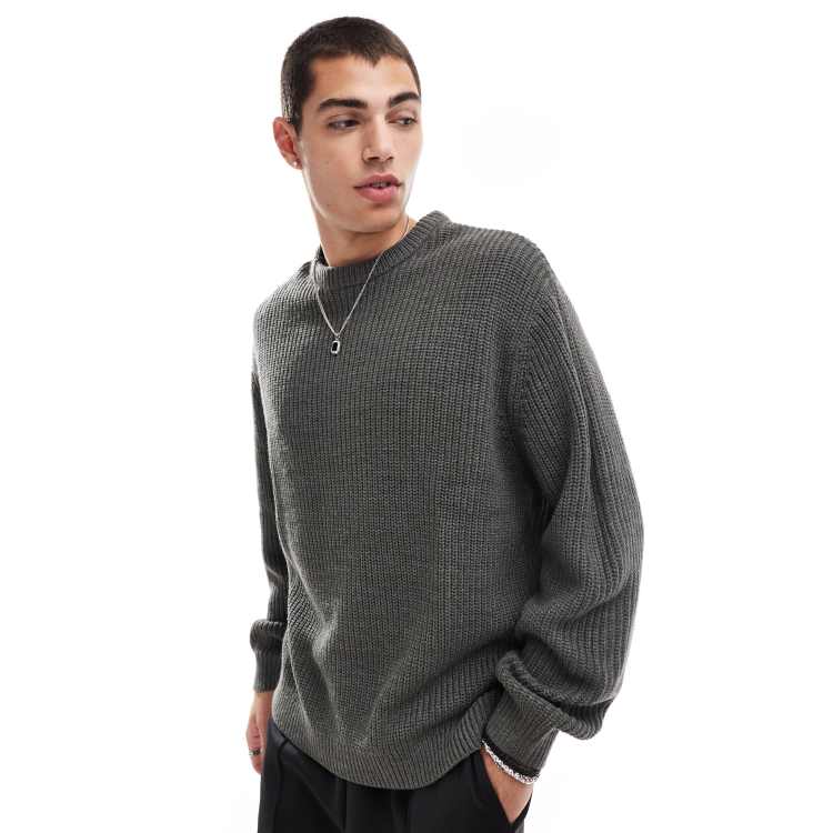 [COVERNAT]★OVERFIT KNIT RIB SWEATSHIRT ASOS DESIGN oversized knitted fisherman rib sweater in