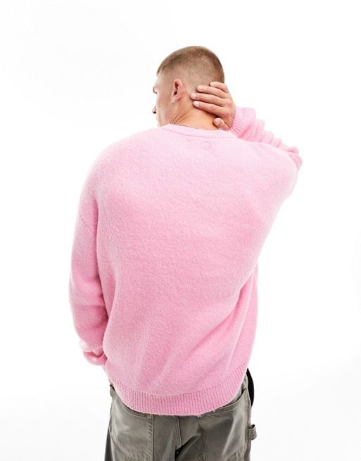 ASOS DESIGN sweater with cloud pattern in pink