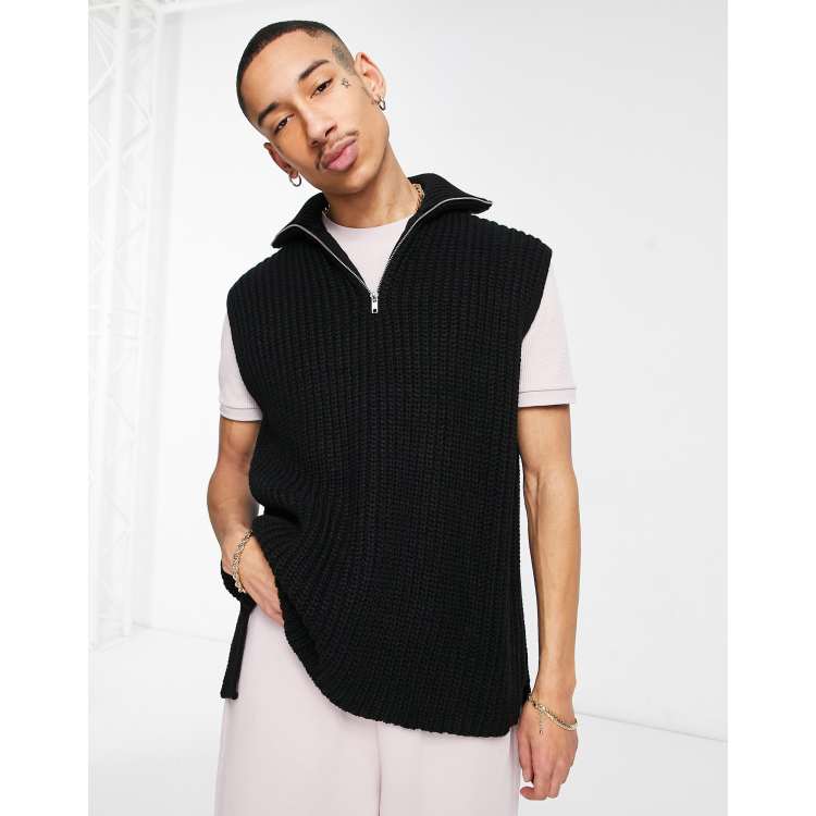 HEAVY KNITTED ZIP VEST