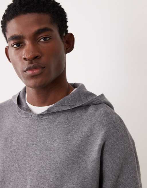 ASOS DESIGN oversized knitted hoodie in grey, 3 of 5