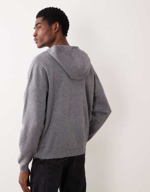 ASOS DESIGN oversized knitted hoodie in grey, 5 of 5