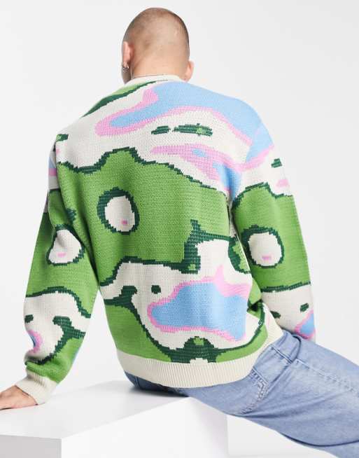 ASOS DESIGN oversized knitted jumper in all over print ASOS