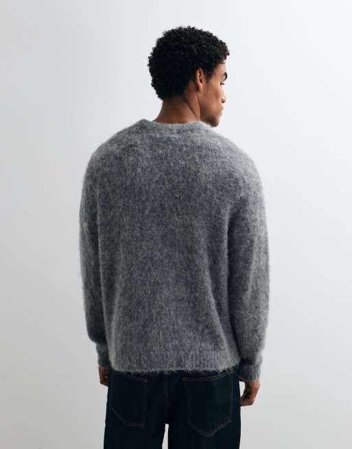 ASOS DESIGN oversized knitted jumper in grey, 5 of 5