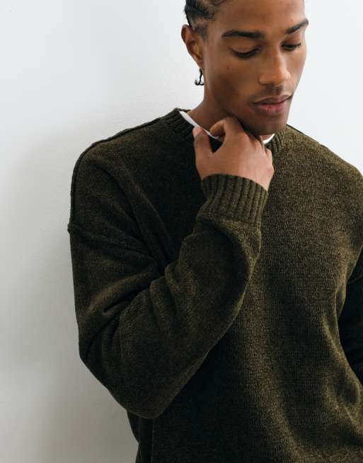 ASOS DESIGN oversized knitted jumper in olive, 5 of 5