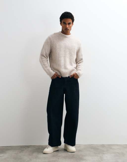 ASOS DESIGN oversized knitted jumper in stone, 2 of 5