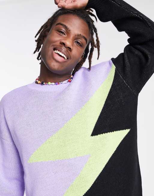 ASOS DESIGN oversized knitted jumper with lightning bolt ASOS