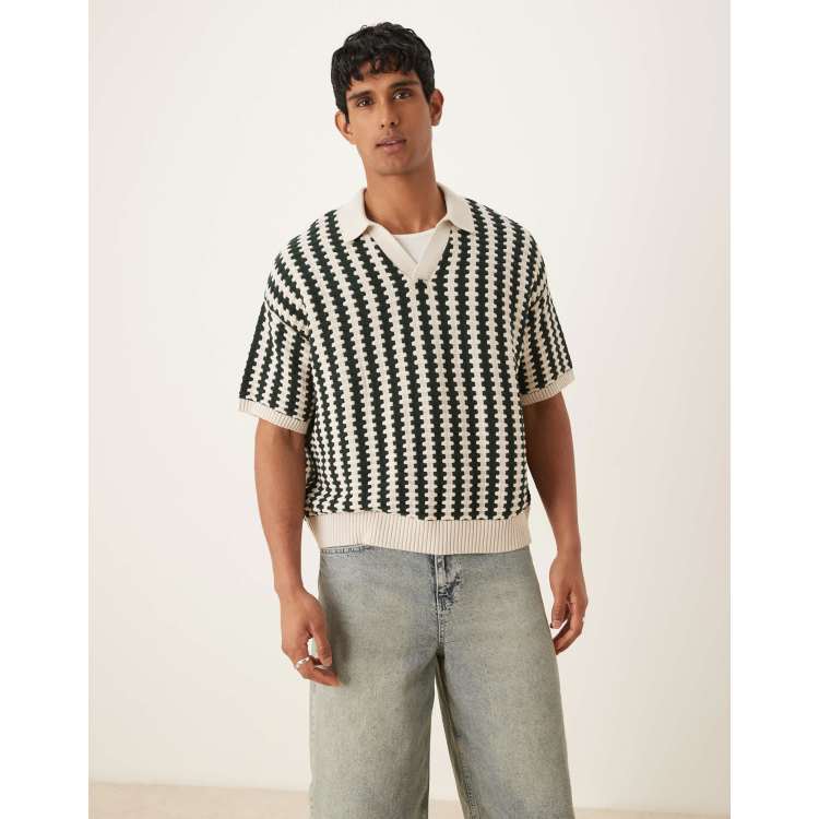 LEINWANDE】Blocking Intarsia Polo – ONENESS ONLINE STORE