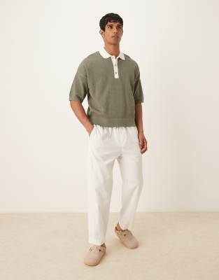 COLLUSION boxy cropped hoodie in navy blue with seam detail and print