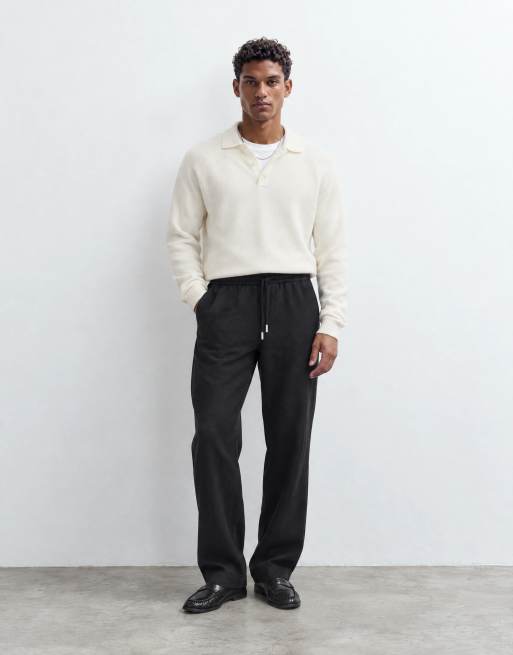 ASOS DESIGN oversized knitted polo in stone, 9 of 9