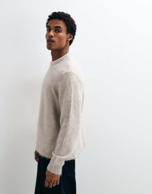 ASOS DESIGN oversized knitted sweater in stone, 4 of 5