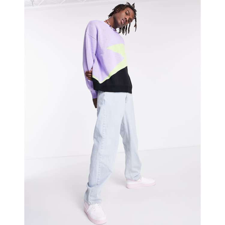 ASOS DESIGN oversized knitted sweater with lightning bolt